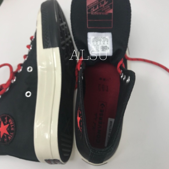 Converse Chuck 70 HI Canvas Black Enamel Red W - Picture 7 of 8